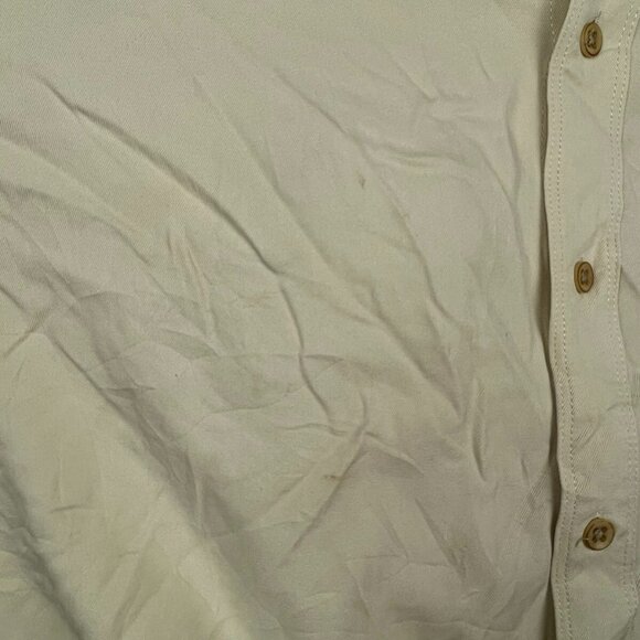 Tommy Bahama Mens Button Up Camp Shirt Large All Silk Long Sleeve Pale Yellow ** - Picture 8 of 11